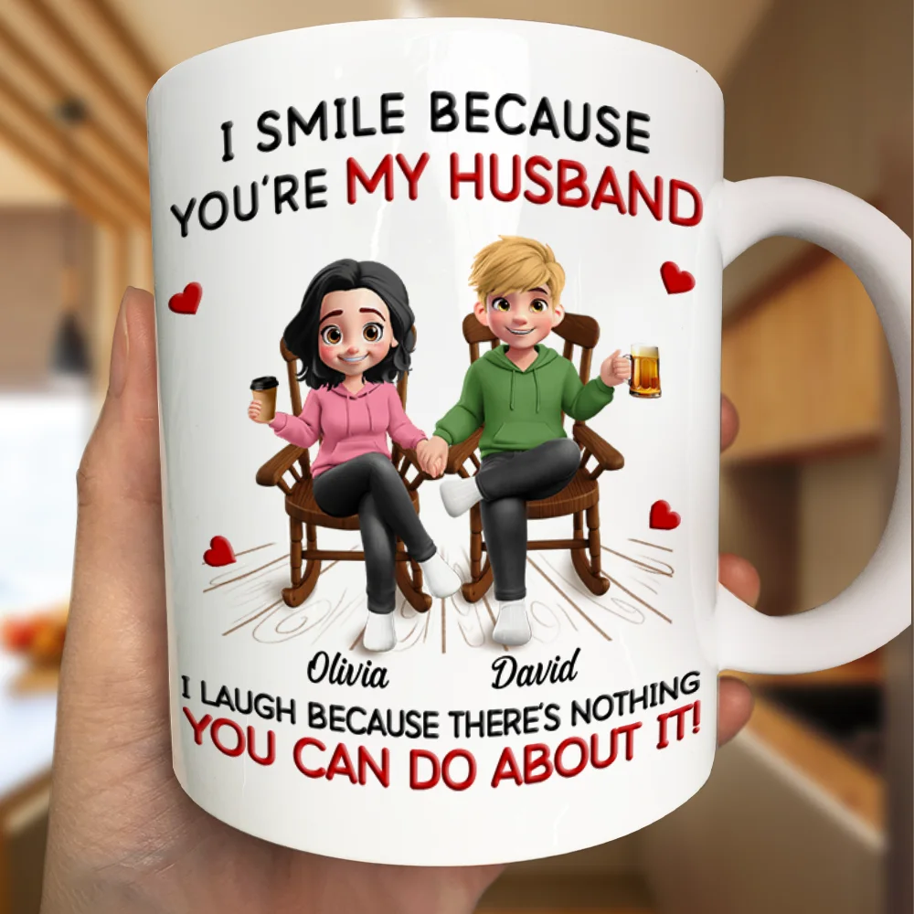 I Smile Because You Are My Husband - Personalized Mug - Image 3