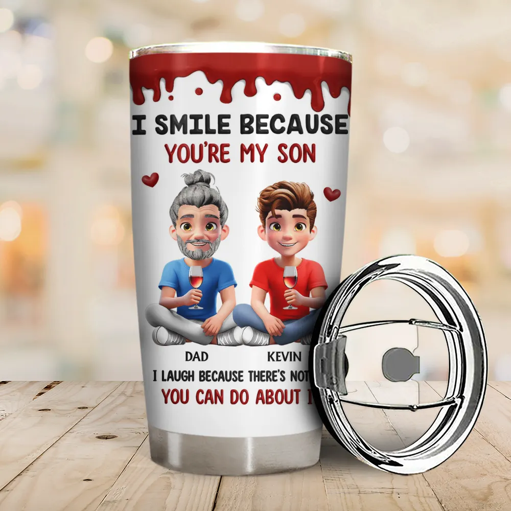 I Smile Because You Are My Son Daughter - Personalized Tumbler - Image 2