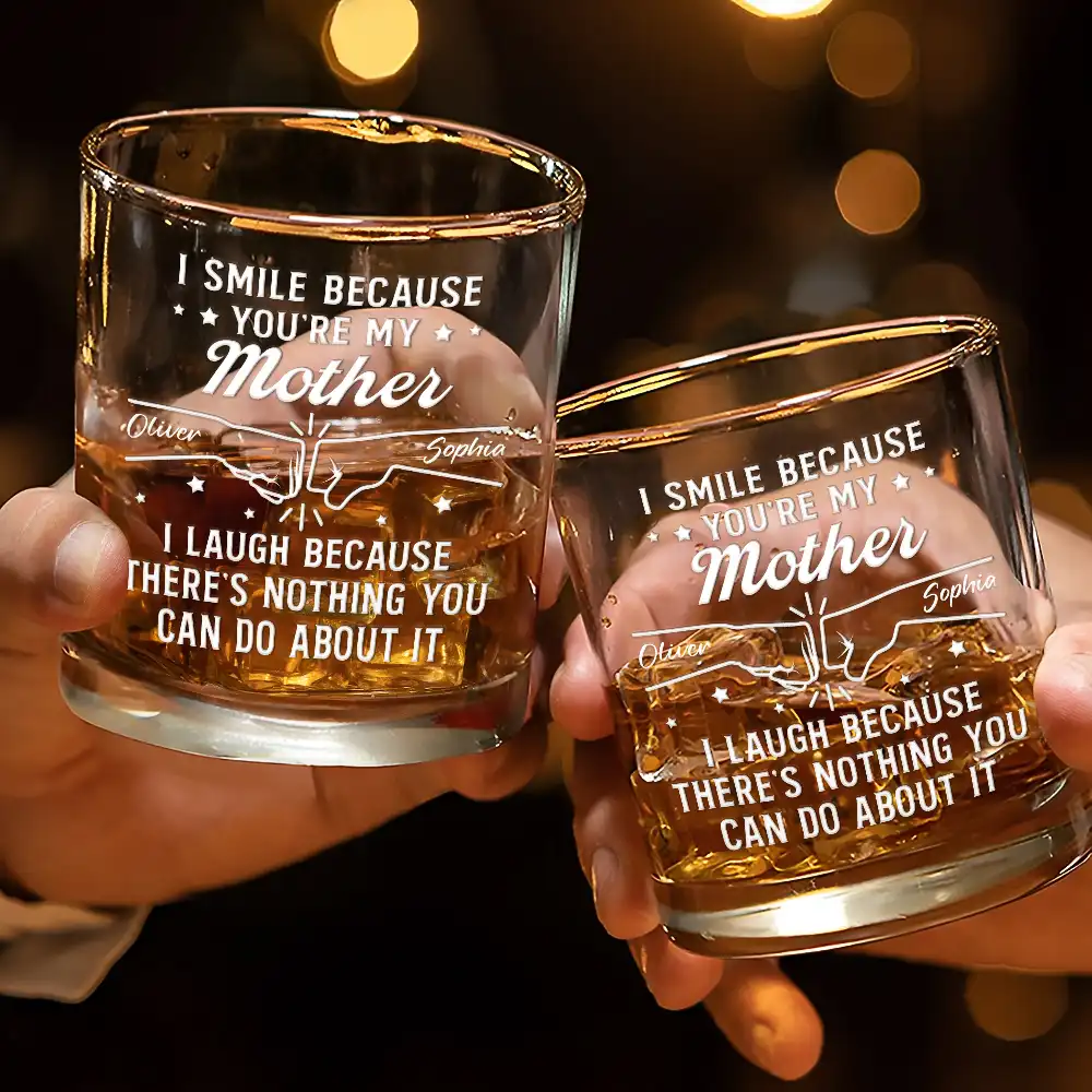 I Smile Because You're My Brother - Personalized Whiskey Glass - Image 3