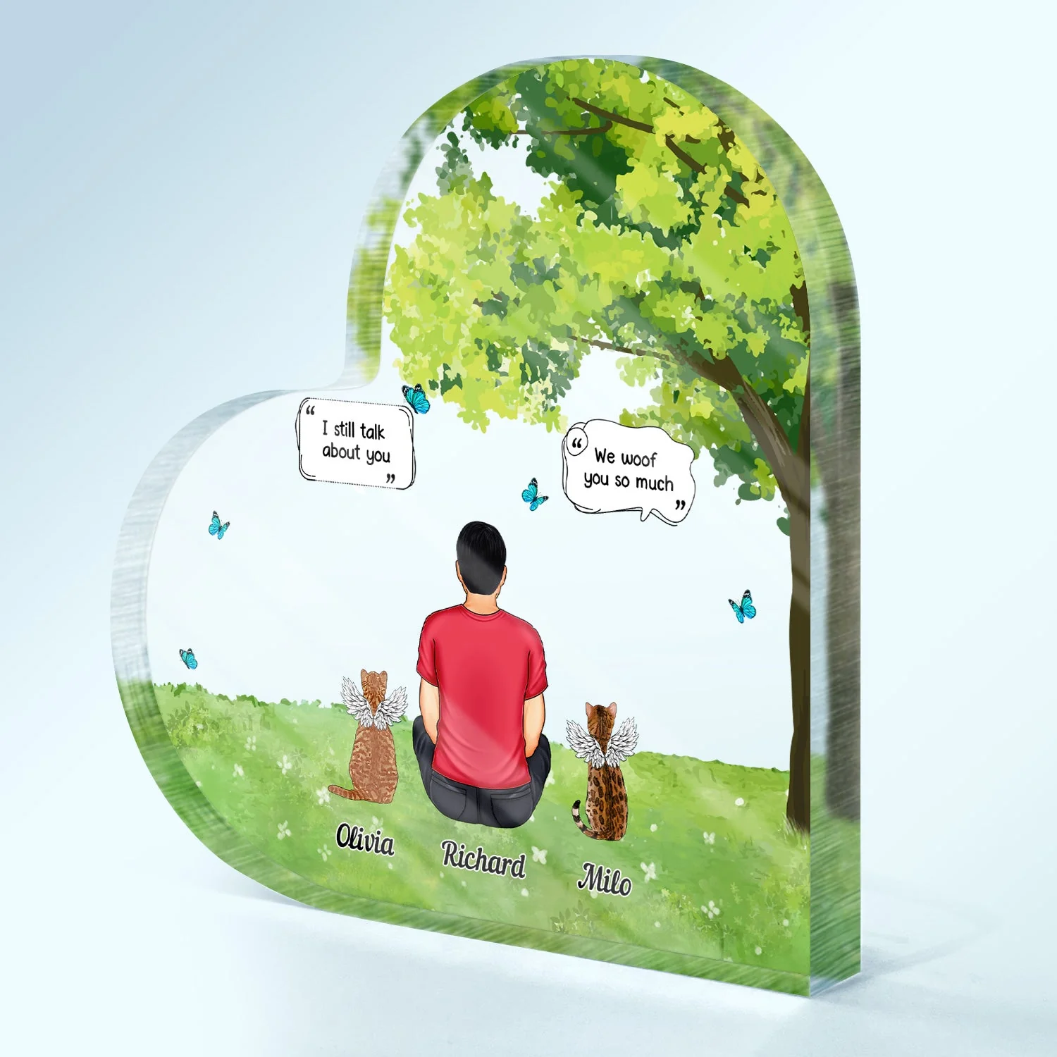 I Still Talk About You - Memorial Gift For Pet Lovers - Personalized Heart Shaped Acrylic Plaque - Image 3