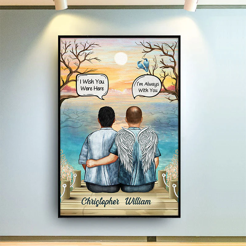 I Think About You Sympathy Middle Aged Couple - Memorial Gift - Personalized Custom Poster - Image 2