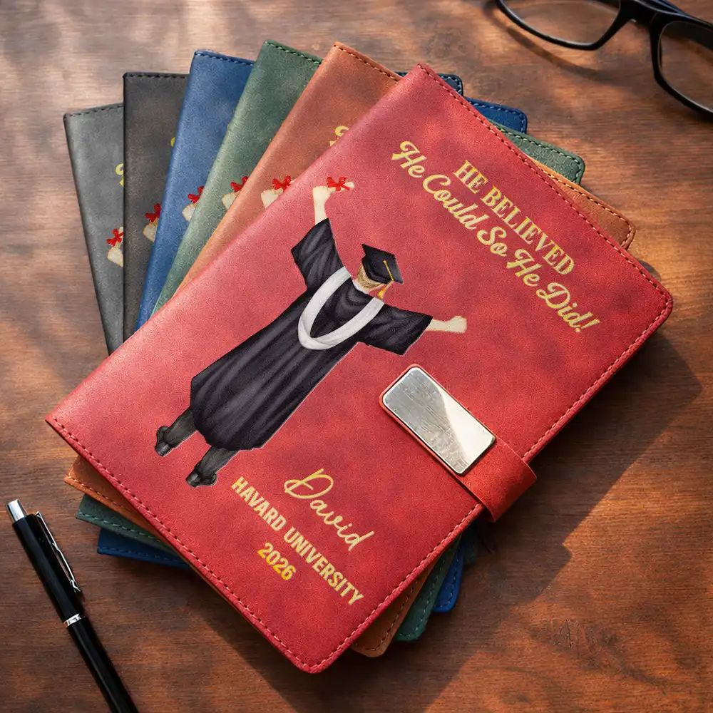 I Trust The Next Chapter - Personalized Leather Notebook Set - Image 3