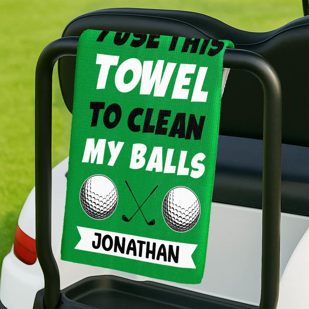 I Use This Towel To Clean My Balls - Personalized Golf Towel - Image 2
