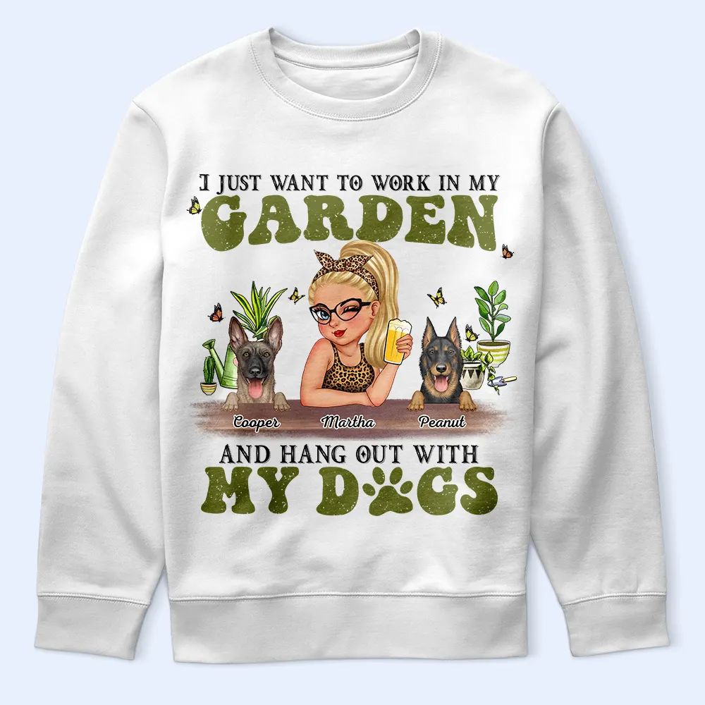 I Want To Work In My Garden Gardening With Dog - Personalized T Shirt - Image 5
