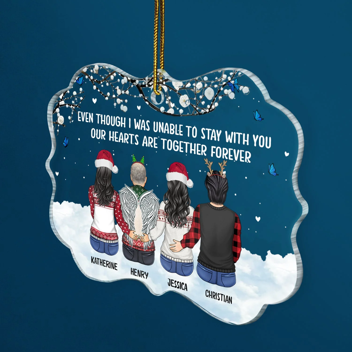 I Was Unable To Stay With You - Memorial Christmas Gift For Family - Personalized Medallion Acrylic Ornament - Image 2