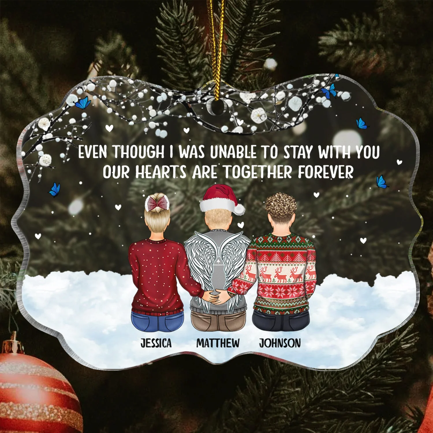I Was Unable To Stay With You - Memorial Christmas Gift For Family - Personalized Medallion Acrylic Ornament - Image 3