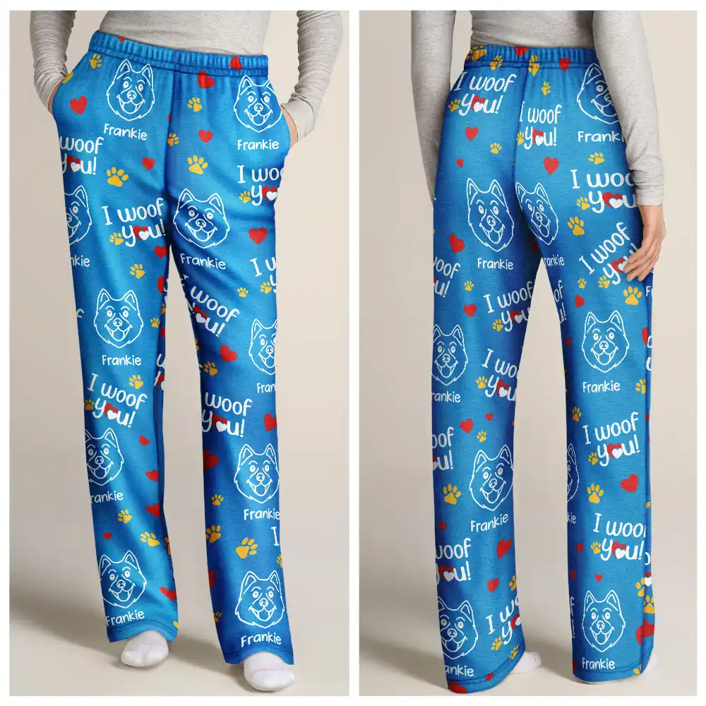 I We Woof You - Personalized Pajama Pants - Image 3