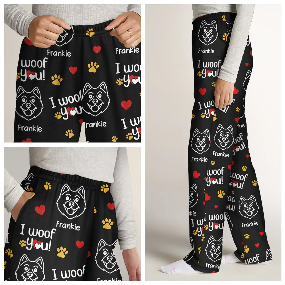 I We Woof You - Personalized Pajama Pants - Image 7