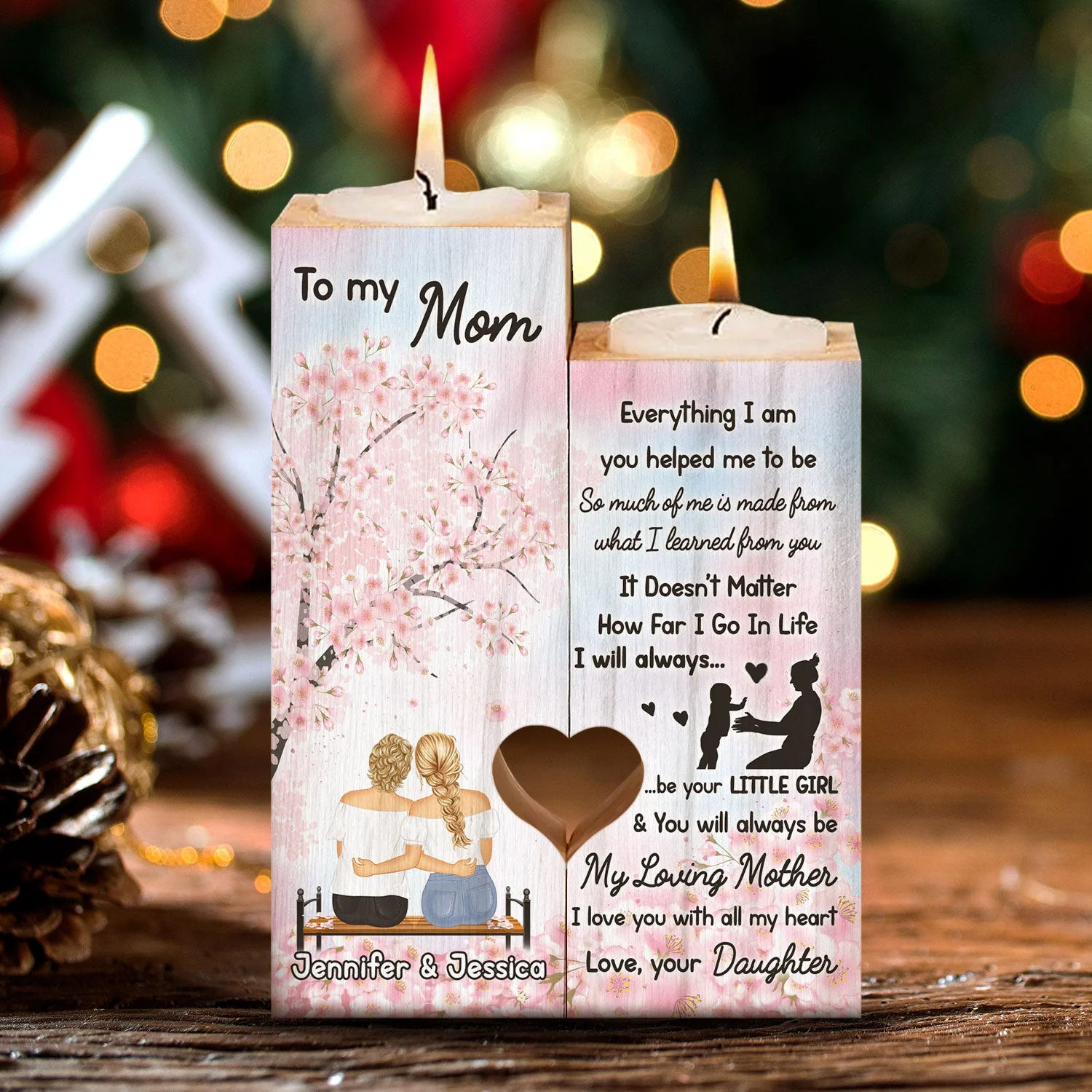 I Will Always Be Your Little Girl - Gift For Mother - Personalized Custom Candle Holder - Image 3