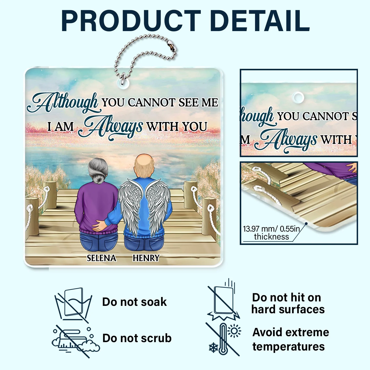 I Will Carry You Until I Can See You Again - Memorial Gift For Family - Personalized Acrylic Car Hanger - Image 5