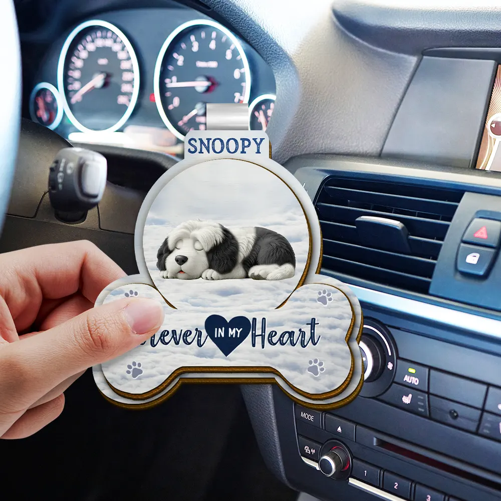 I Will Carry You With Me Dog Lovers - Personalized Custom Shaped Car Visor Clip - Image 3