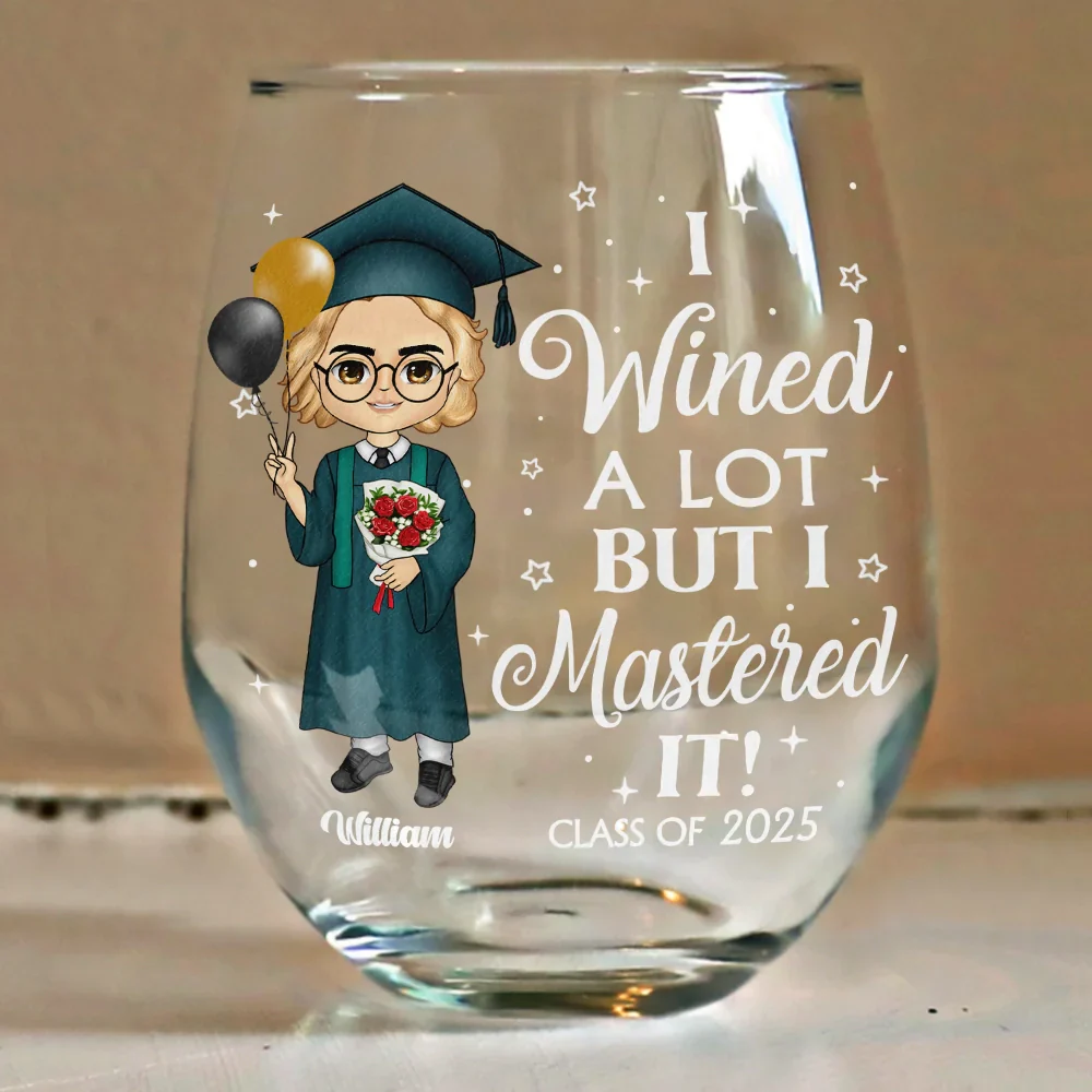 I Wined A Lot - Personalized Stemless Wine Glass - Image 4