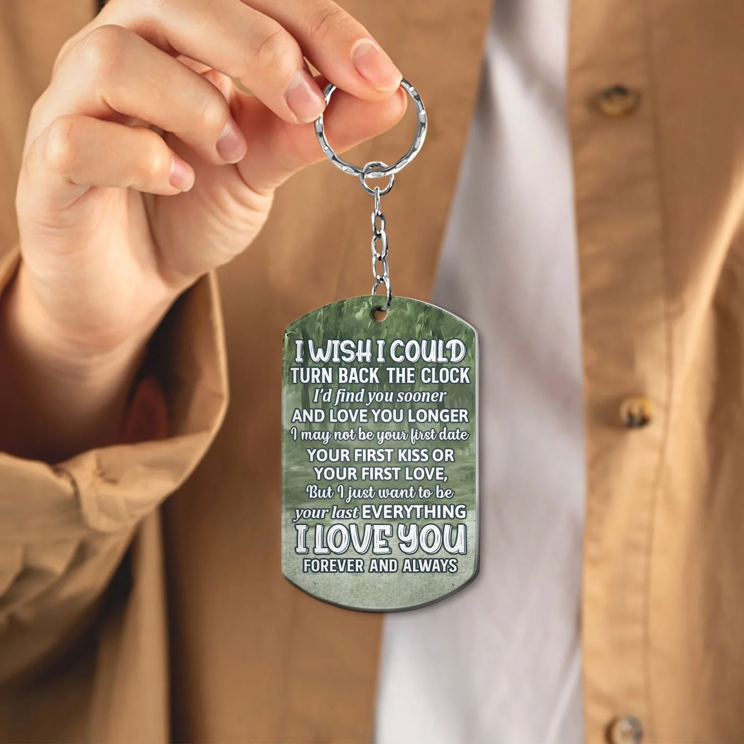 I Wish I Could Turn Back The Clock - Anniversary, Loving Gifts For Couples, Husband, Wife, Camping Lovers - Personalized Aluminum Keychain - Image 4