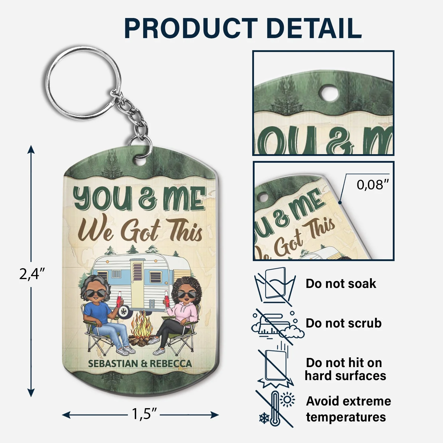I Wish I Could Turn Back The Clock - Anniversary, Loving Gifts For Couples, Husband, Wife, Camping Lovers - Personalized Aluminum Keychain - Image 5