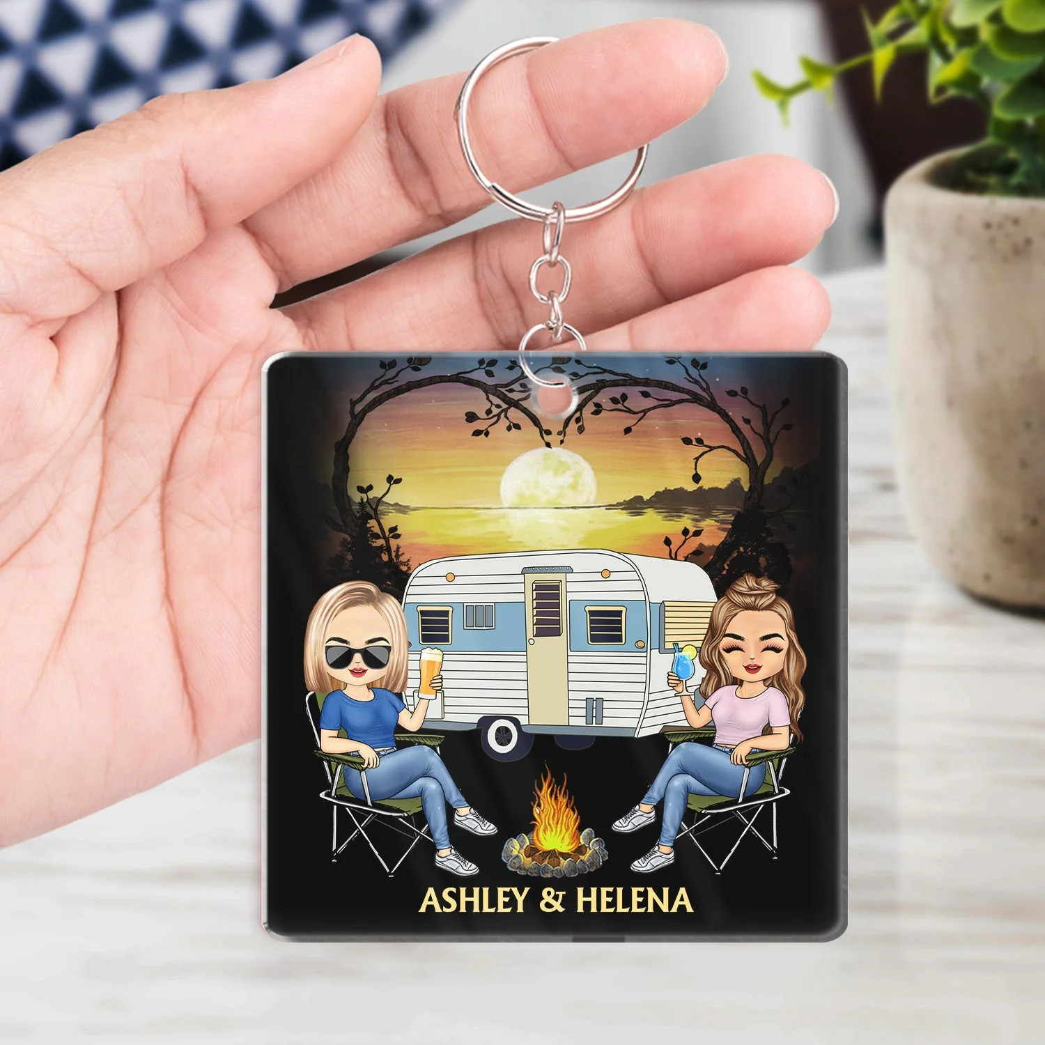 I Wish I Could Turn Back The Clock Camping - Anniversary, Birthday Gift For Spouse, Husband, Wife, Boyfriend, Girlfriend, Campers - Personalized Custom Acrylic Keychain - Image 4