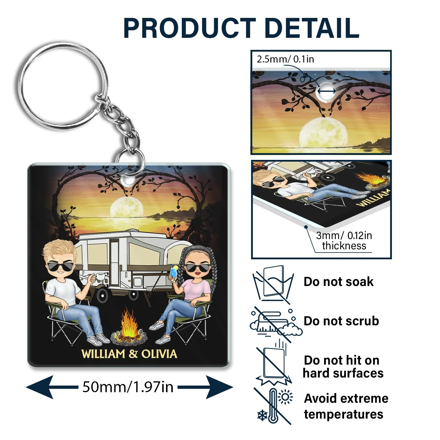 I Wish I Could Turn Back The Clock Camping - Anniversary, Birthday Gift For Spouse, Husband, Wife, Boyfriend, Girlfriend, Campers - Personalized Custom Acrylic Keychain - Image 5