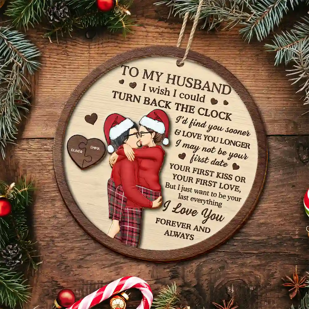 I Wish I Could Turn Back The Clock Couples - Personalized 2-Layered Wooden Ornament - Image 5