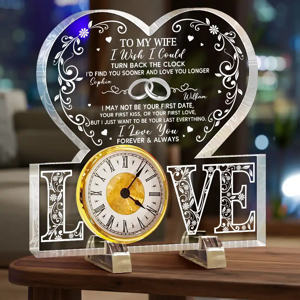 I Wish I Could Turn Back The Clock - Personalized Acrylic Desk Clock - Image 3