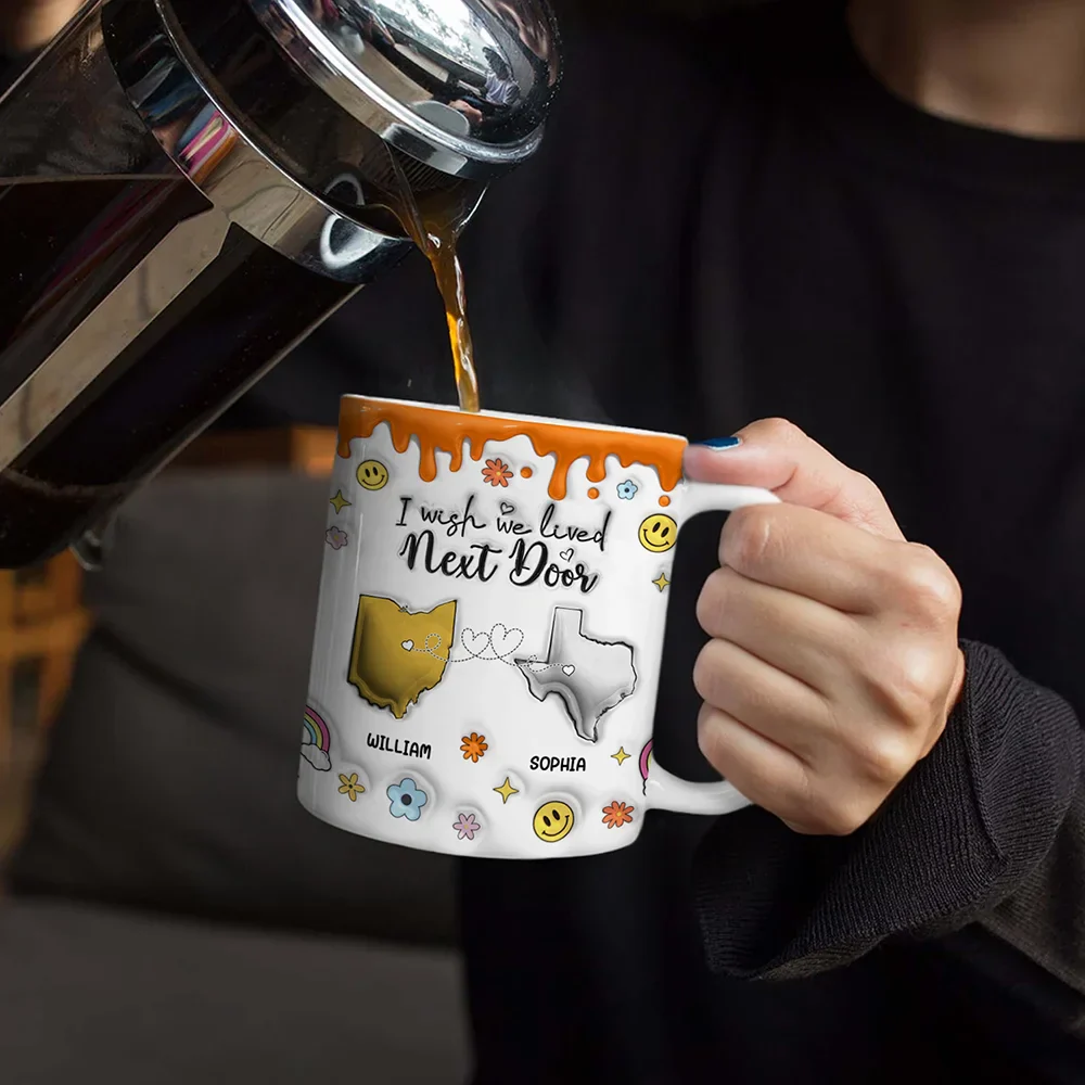 I Wish We Lived Closer - 3D Inflated Effect Printed Mug, Personalized White Edge-to-Edge Mug - Image 4