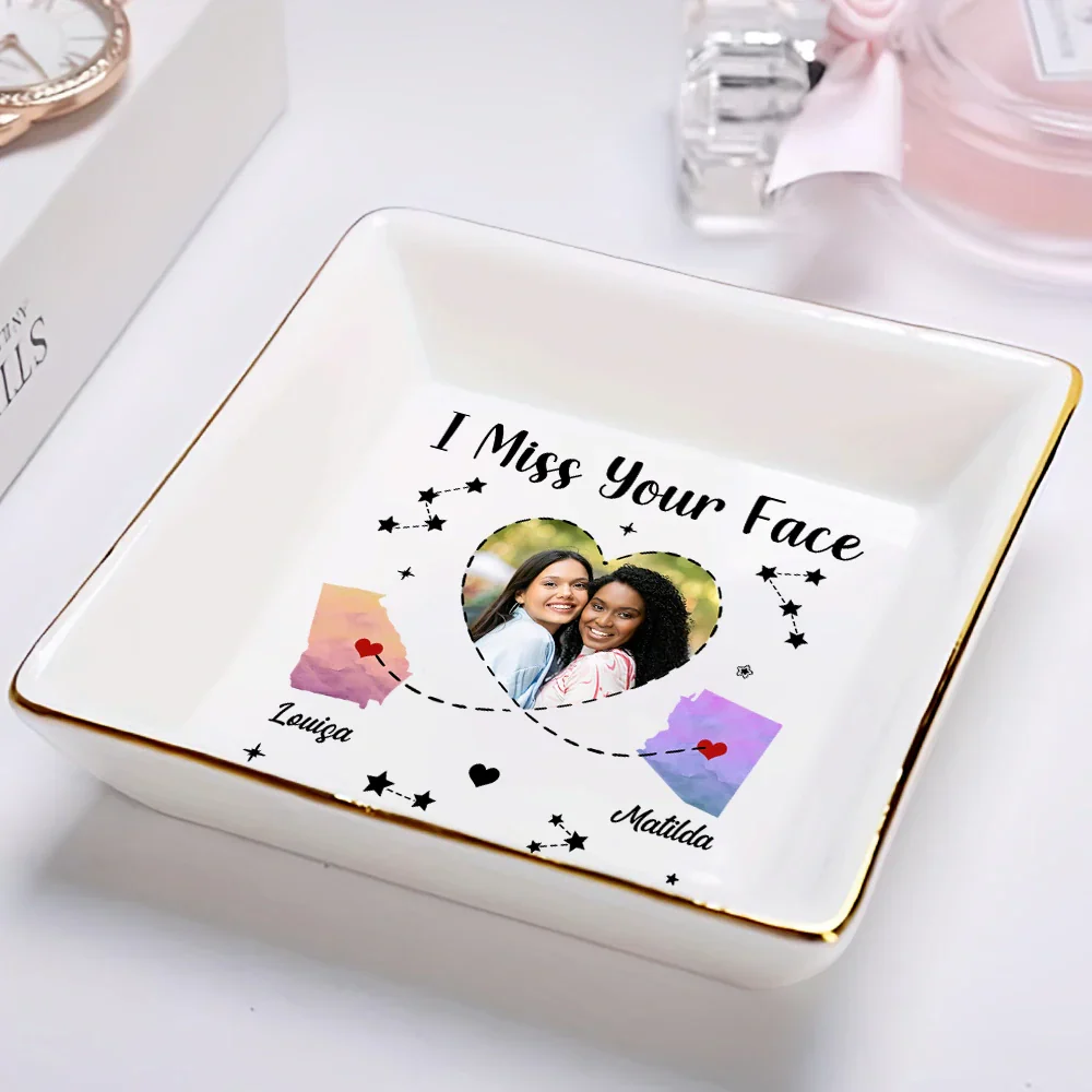 Custom Photo I Wish We Lived Closer - Personalized Ring Dish - Image 2