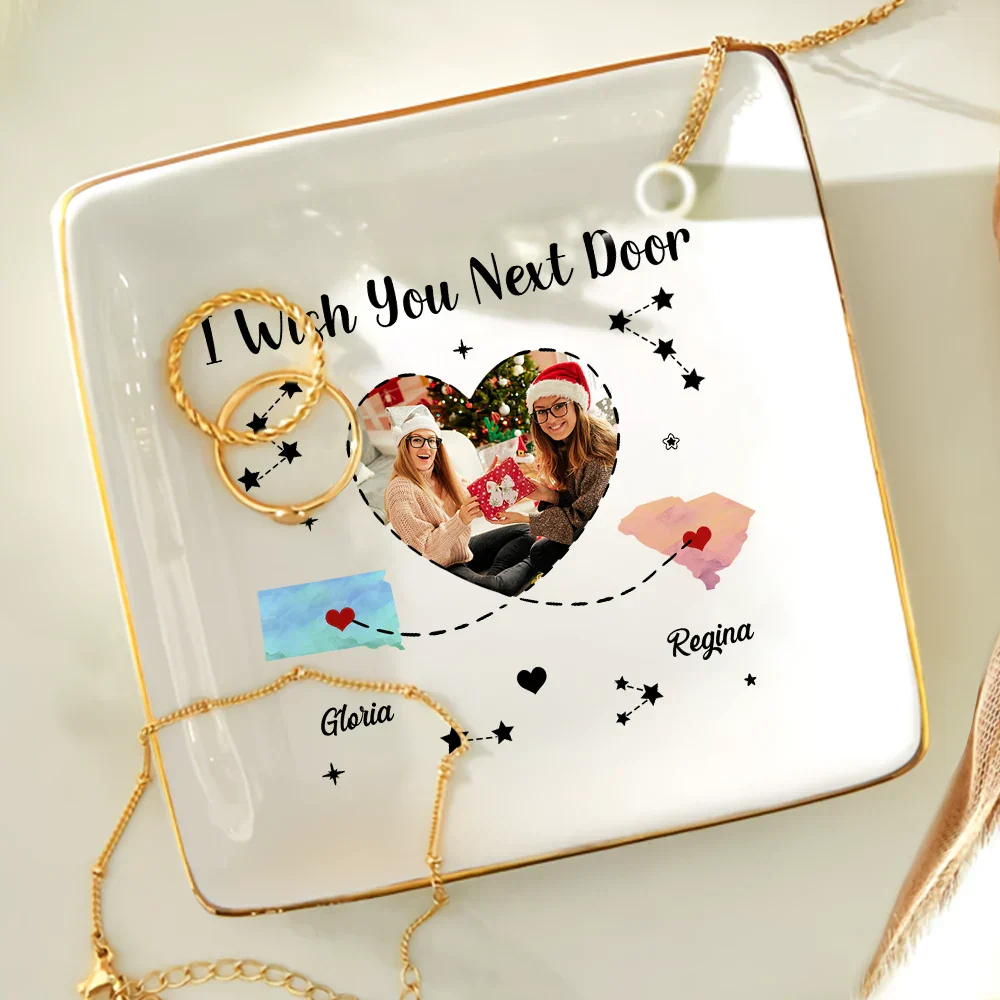 Custom Photo I Wish We Lived Closer - Personalized Ring Dish - Image 4