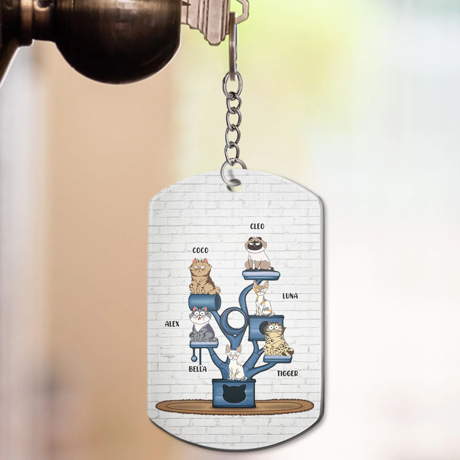 I Work Hard So My Cat Can Have A Better Life - Gift For Cat Lovers - Personalized Aluminum Keychain - Image 3