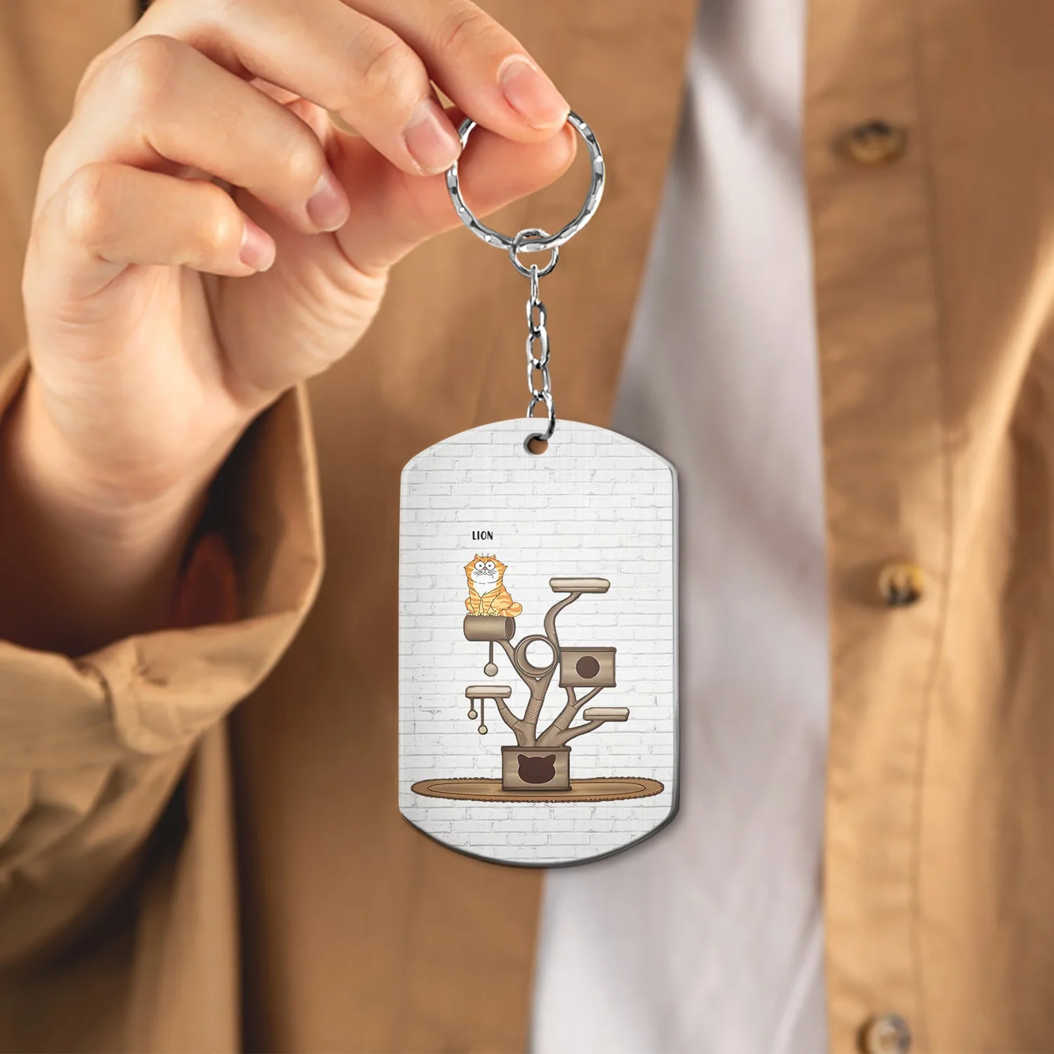 I Work Hard So My Cat Can Have A Better Life - Gift For Cat Lovers - Personalized Aluminum Keychain - Image 4