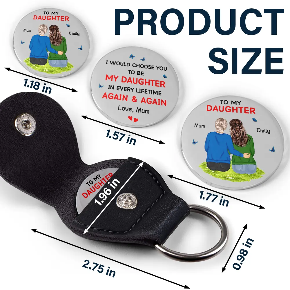 I Would Choose You To Be My Daughter Son - Personalized Leather Pocket Hug - Image 5