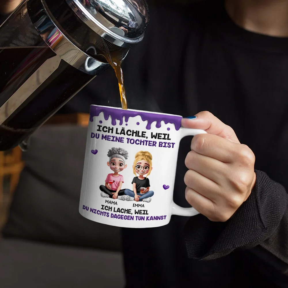 Ich Lächle Weil Du Meine Tochter Mein Sohn Bist - Personalisierte Weiße Tasse Mit Rundumdruck - Image 4