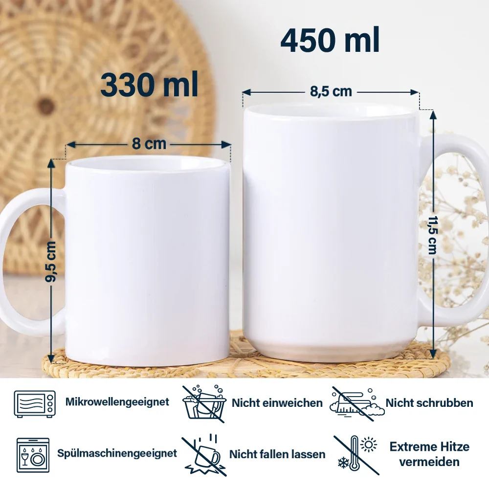 Ich Lächle Weil Du Meine Tochter Mein Sohn Bist - Personalisierte Weiße Tasse Mit Rundumdruck - Image 5