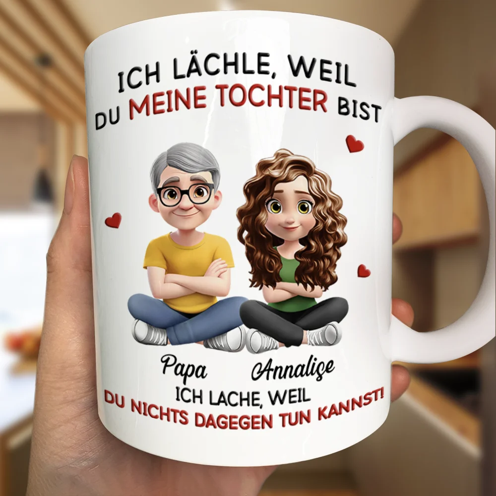 Ich Lächle Weil Du Meine Tochter Bist - Personalisierte Tasse - Image 3