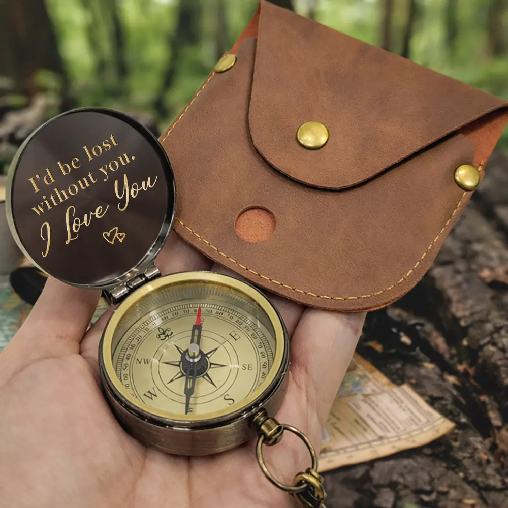 I'd Be Lost Without You - Personalized Engraved Brass Compass - Image 4