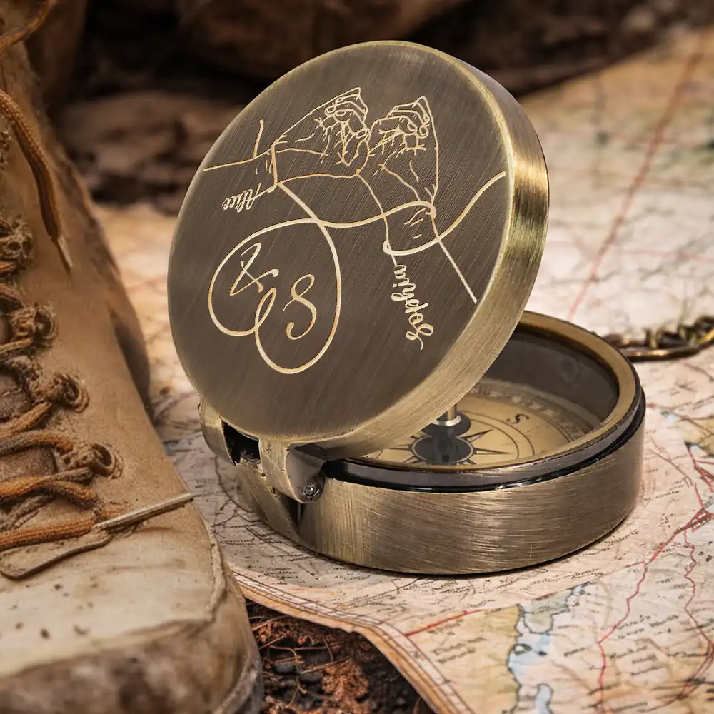 I'd Be Lost Without You - Personalized Engraved Brass Compass - Image 5