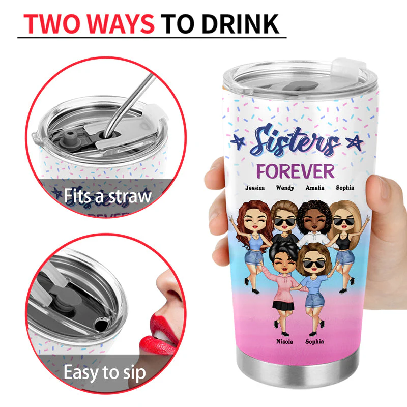I'd Walk Through Fire For You Sister - Funny Sister Gifts - Personalized Custom Tumbler - Image 4