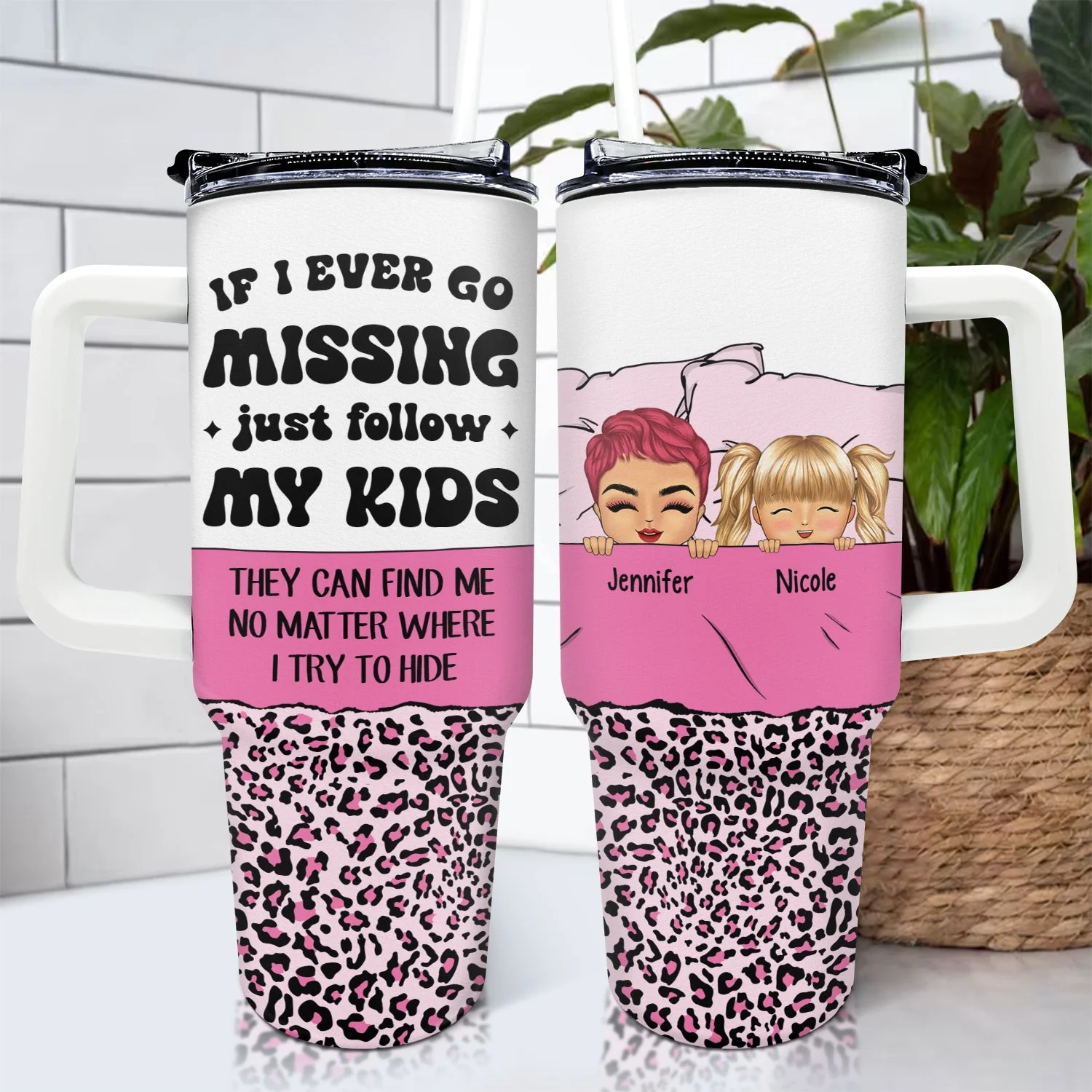 If I Ever Go Missing - Funny Gift For Mom - Personalized 40oz Tumbler With Straw - Image 4