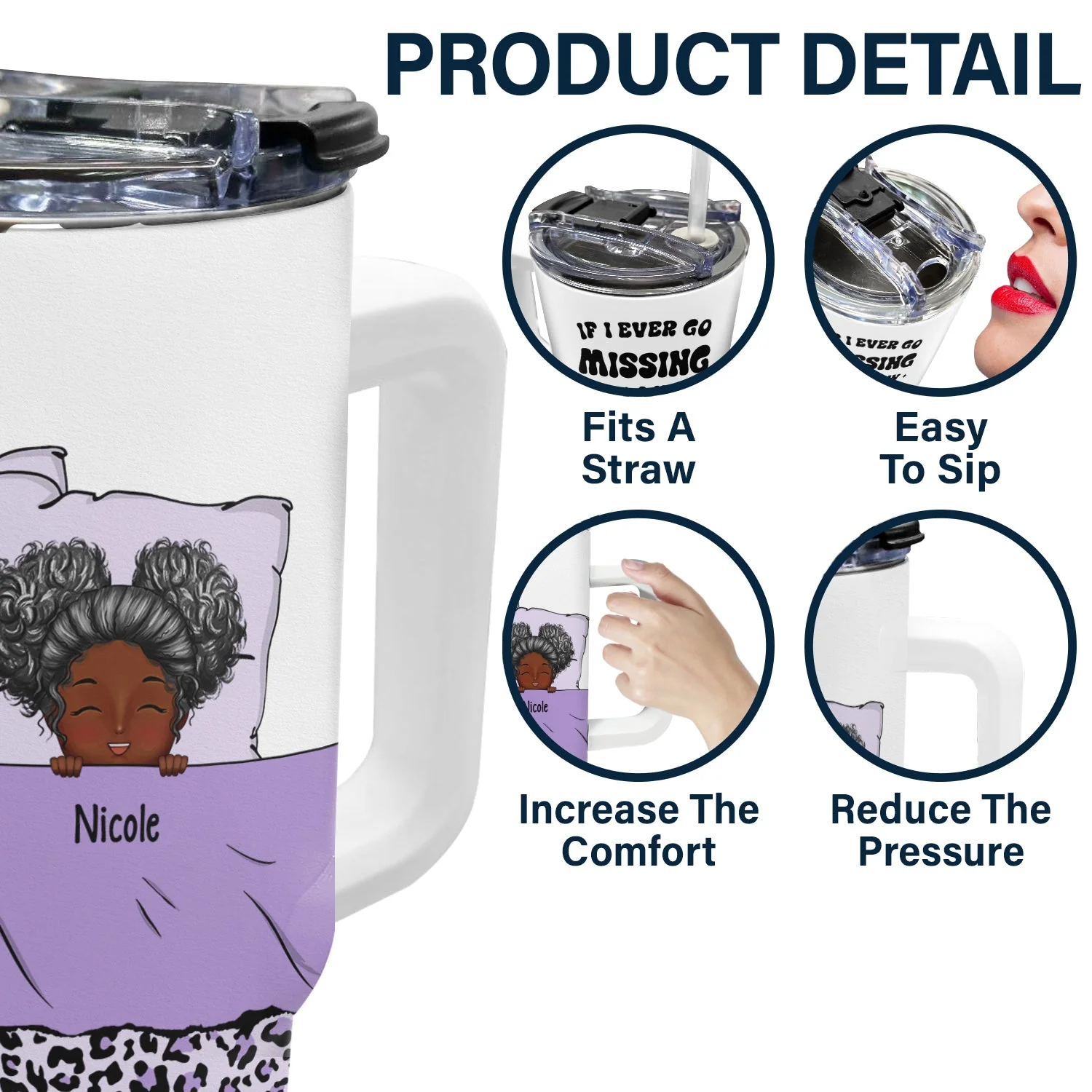 If I Ever Go Missing - Funny Gift For Mom - Personalized 40oz Tumbler With Straw - Image 5