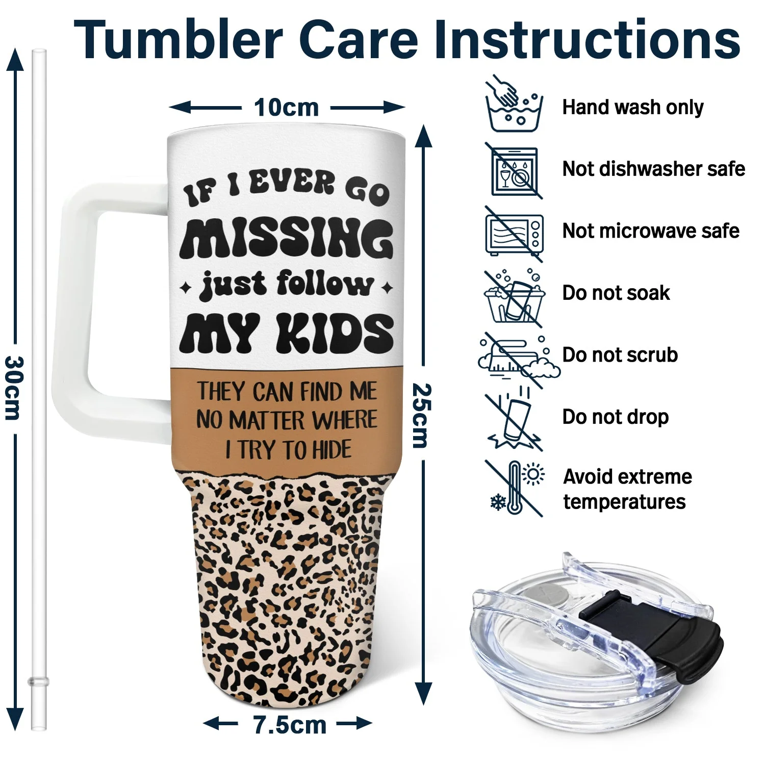 If I Ever Go Missing - Funny Gift For Mom - Personalized 40oz Tumbler With Straw - Image 6