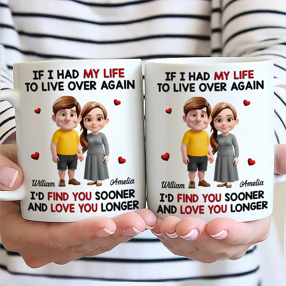 If I Had My Life to Live Over Again Couple - Personalized Mug - Image 2