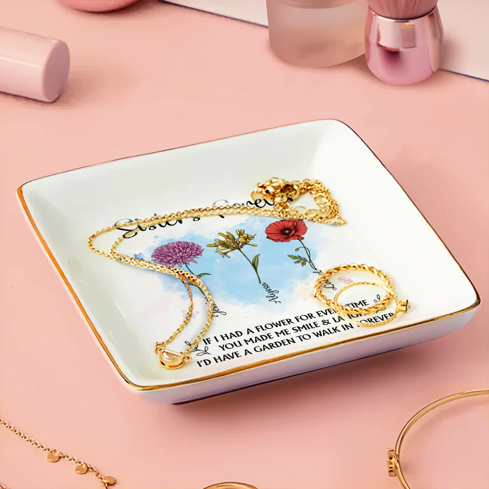 If I Have A Birth Flower - Personalized Ring Dish - Image 3