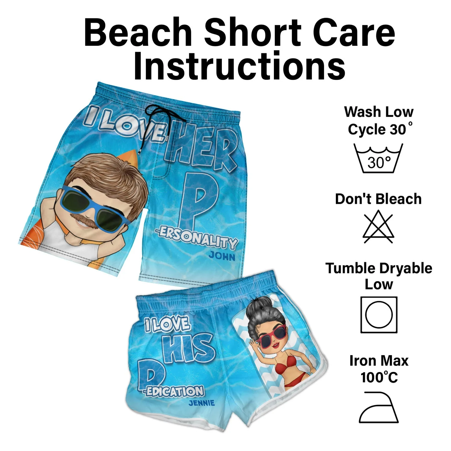 If Lost Return To Bae Summer Beach Vibe - Gift For Spouse, Lover, Husband, Wife, Boyfriend, Girlfriend - Personalized Custom Couple Beach Shorts - Image 7