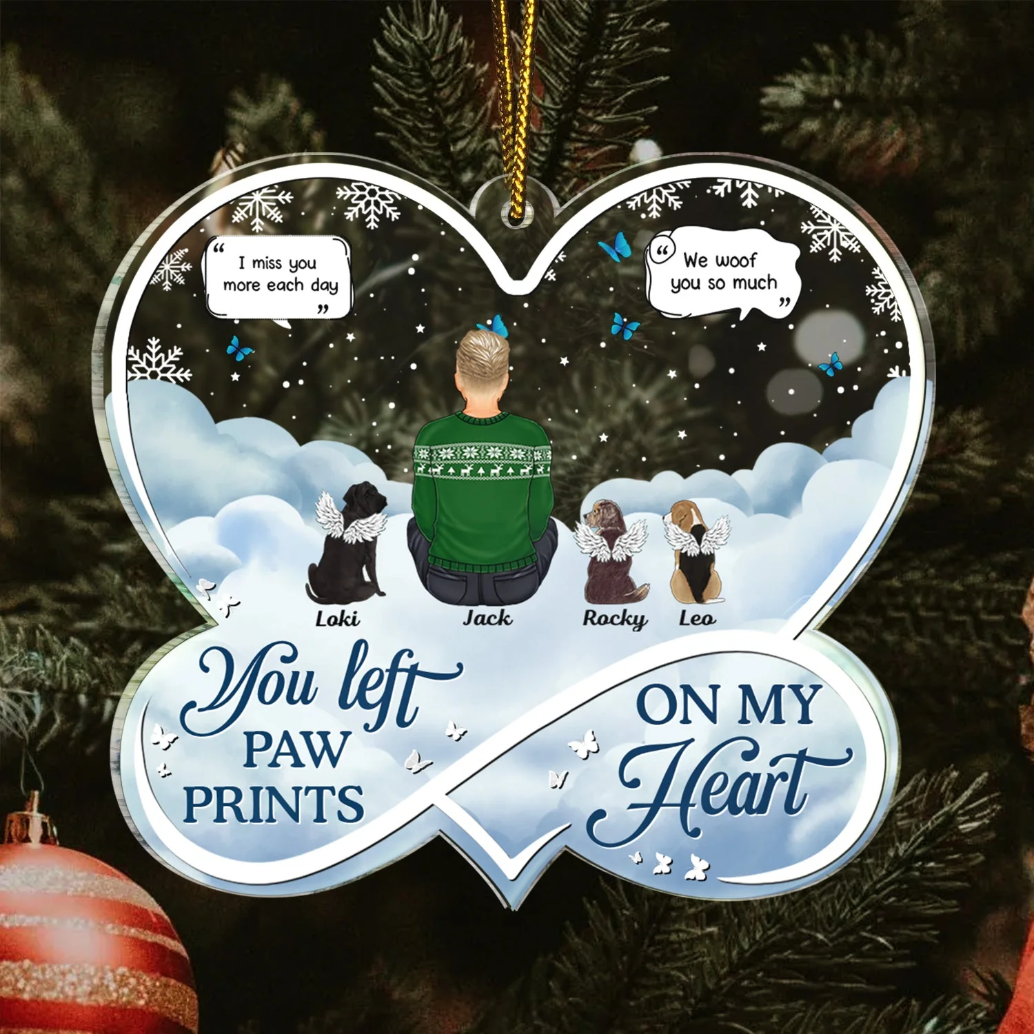 If Love Could Have Saved You - Christmas Memorial Gift For Pet Lovers, Dog Mom, Dog Dad, Cat Mom, Cat Dad - Personalized Custom Shaped Acrylic Ornament - Image 3