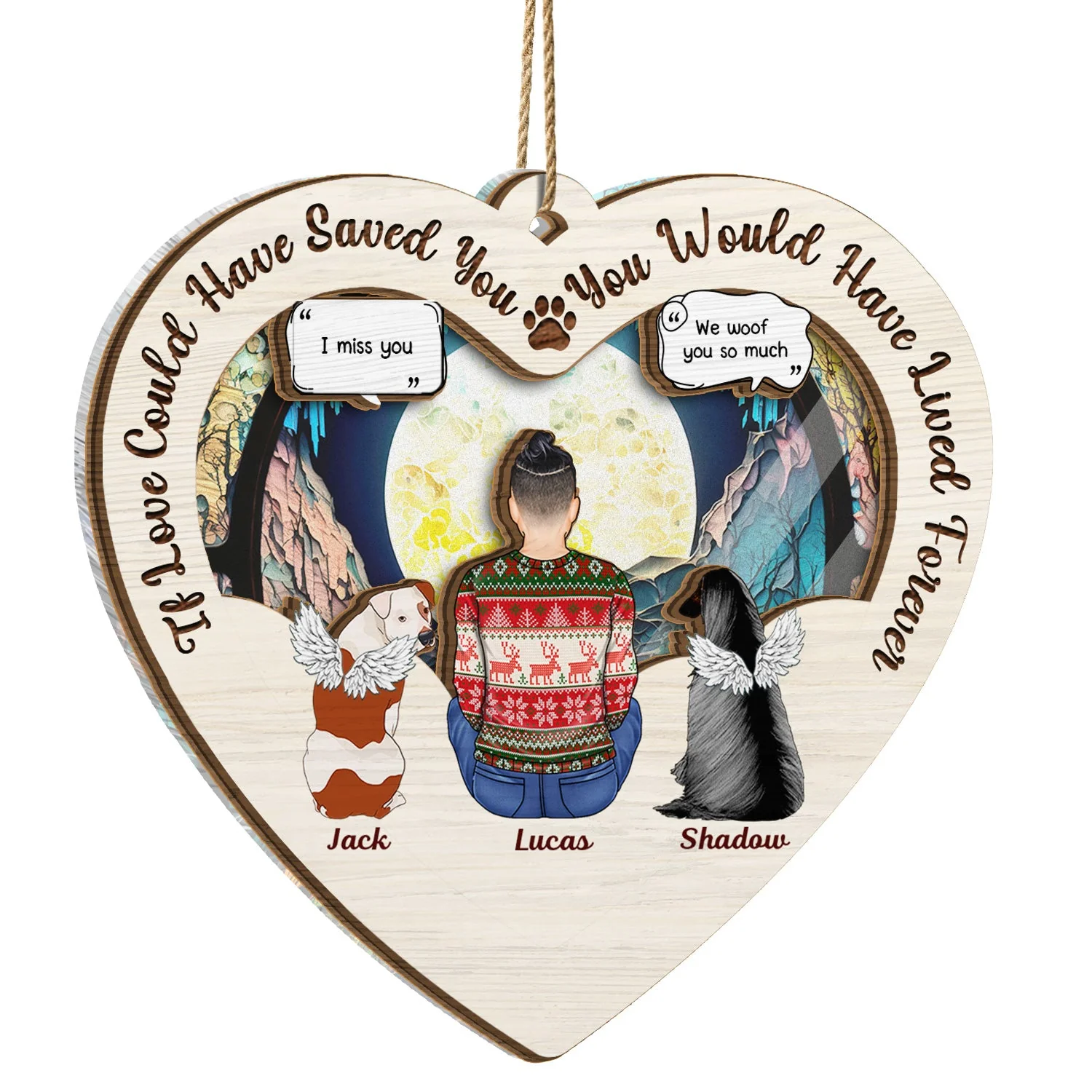 If Love Could Have Saved You - Christmas Memorial Gift For Pet Lovers, Dog Mom, Dog Dad, Cat Mom, Cat Dad - Personalized Suncatcher Ornament - Image 2