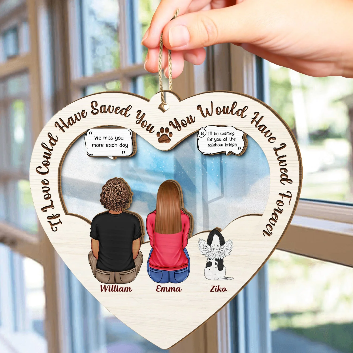 If Love Could Have Saved You - Christmas Memorial Gift For Pet Lovers, Dog Mom, Dog Dad, Cat Mom, Cat Dad - Personalized Suncatcher Ornament - Image 4