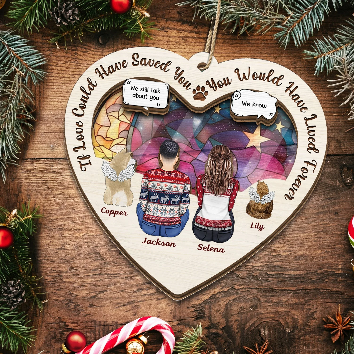 If Love Could Have Saved You - Christmas Memorial Gift For Pet Lovers, Dog Mom, Dog Dad, Cat Mom, Cat Dad - Personalized Suncatcher Ornament - Image 6