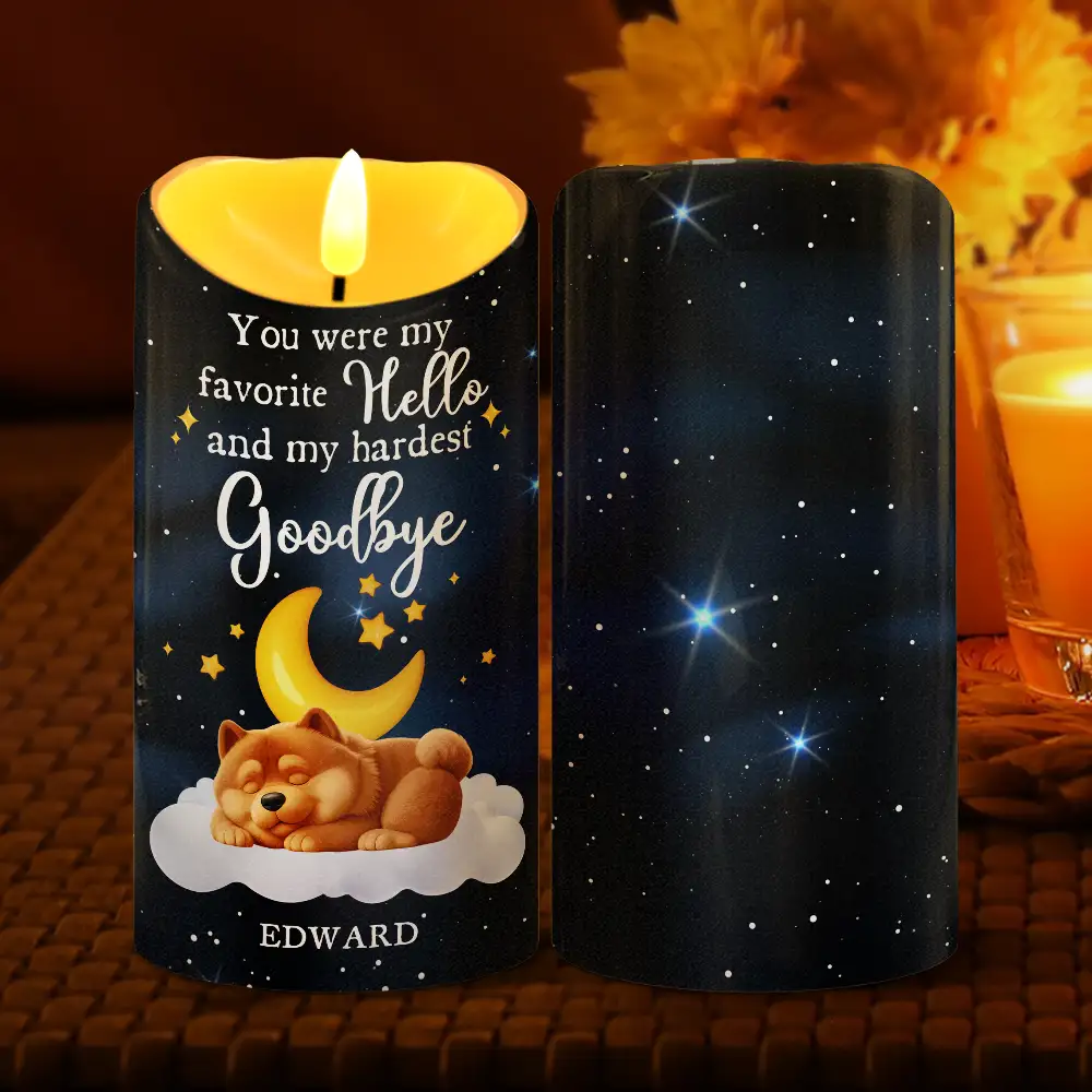 If Love Could Have Saved You Memorial Dog Sleeping - Personalized Flameless LED Candle - Image 2