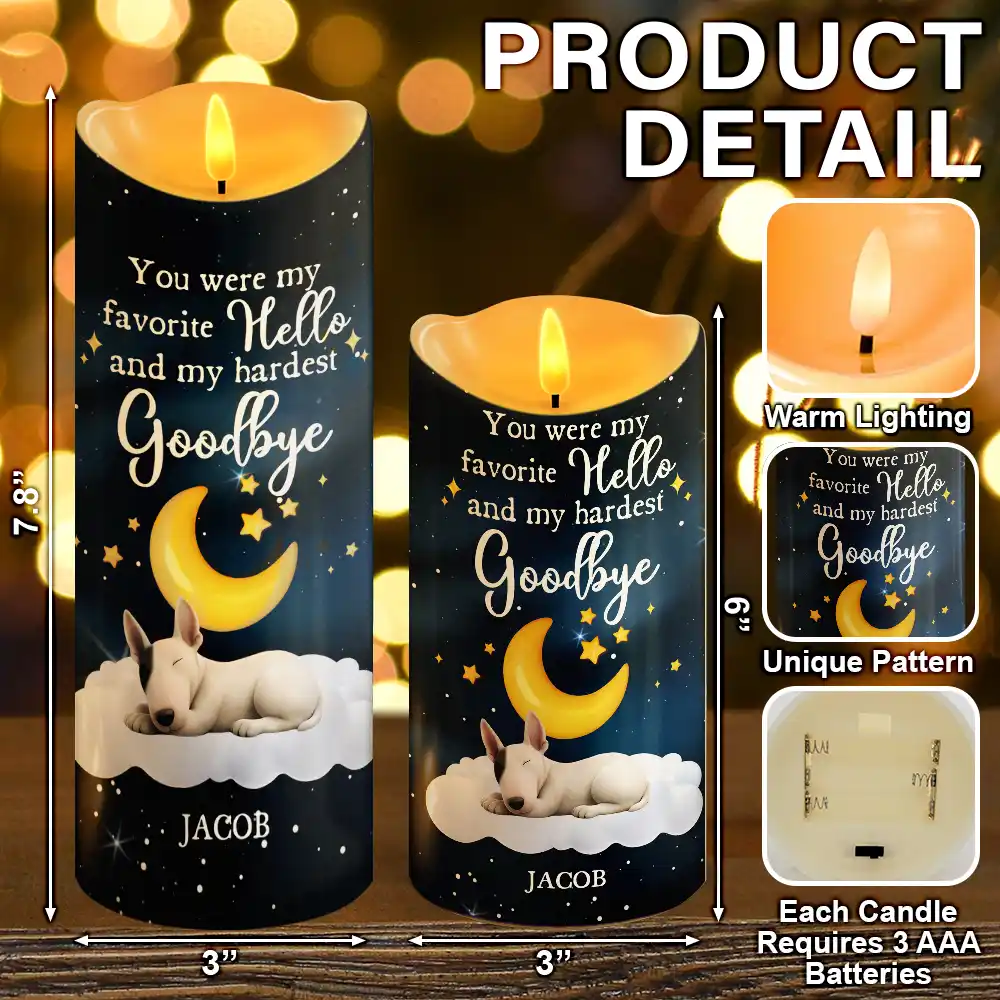 If Love Could Have Saved You Memorial Dog Sleeping - Personalized Flameless LED Candle - Image 5
