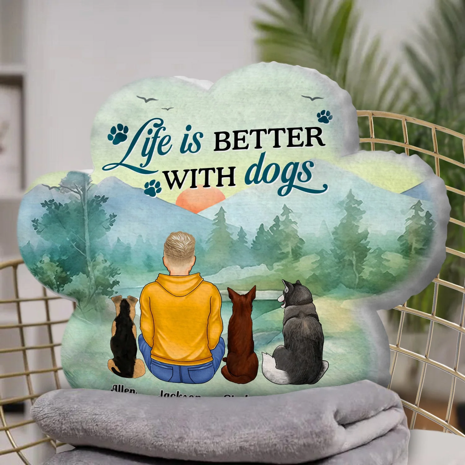 If Love Could Have Saved You - Memorial Gift For Pet Lovers, Dog Mom, Dog Dad, Cat Mom, Cat Dad - Personalized Paw Shaped Pillow - Image 2
