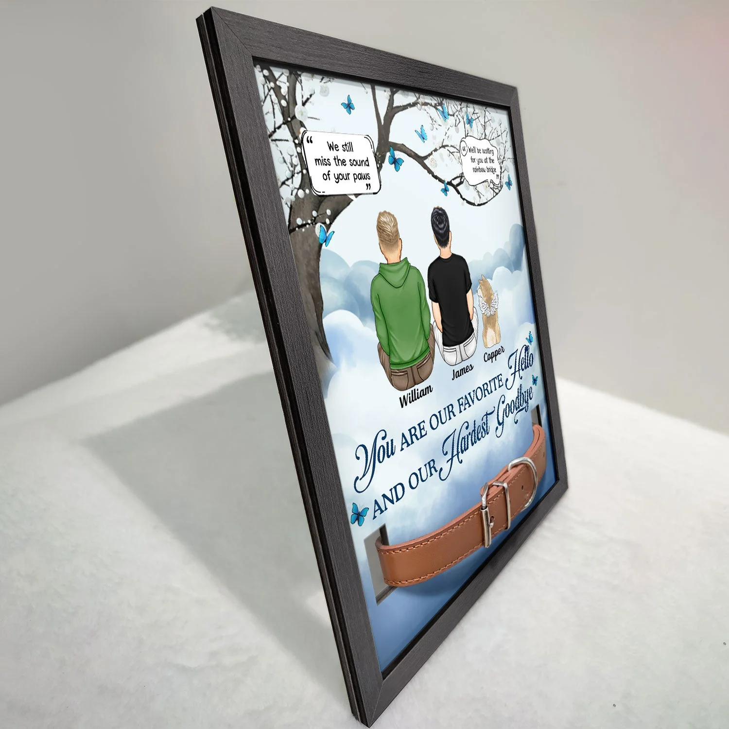 If Love Could Have Saved You - Memorial, Sympathy Gift For Dog Owners, Cat Lovers - Personalized Rectangle Pet Loss Sign, Collar Frame - Image 2