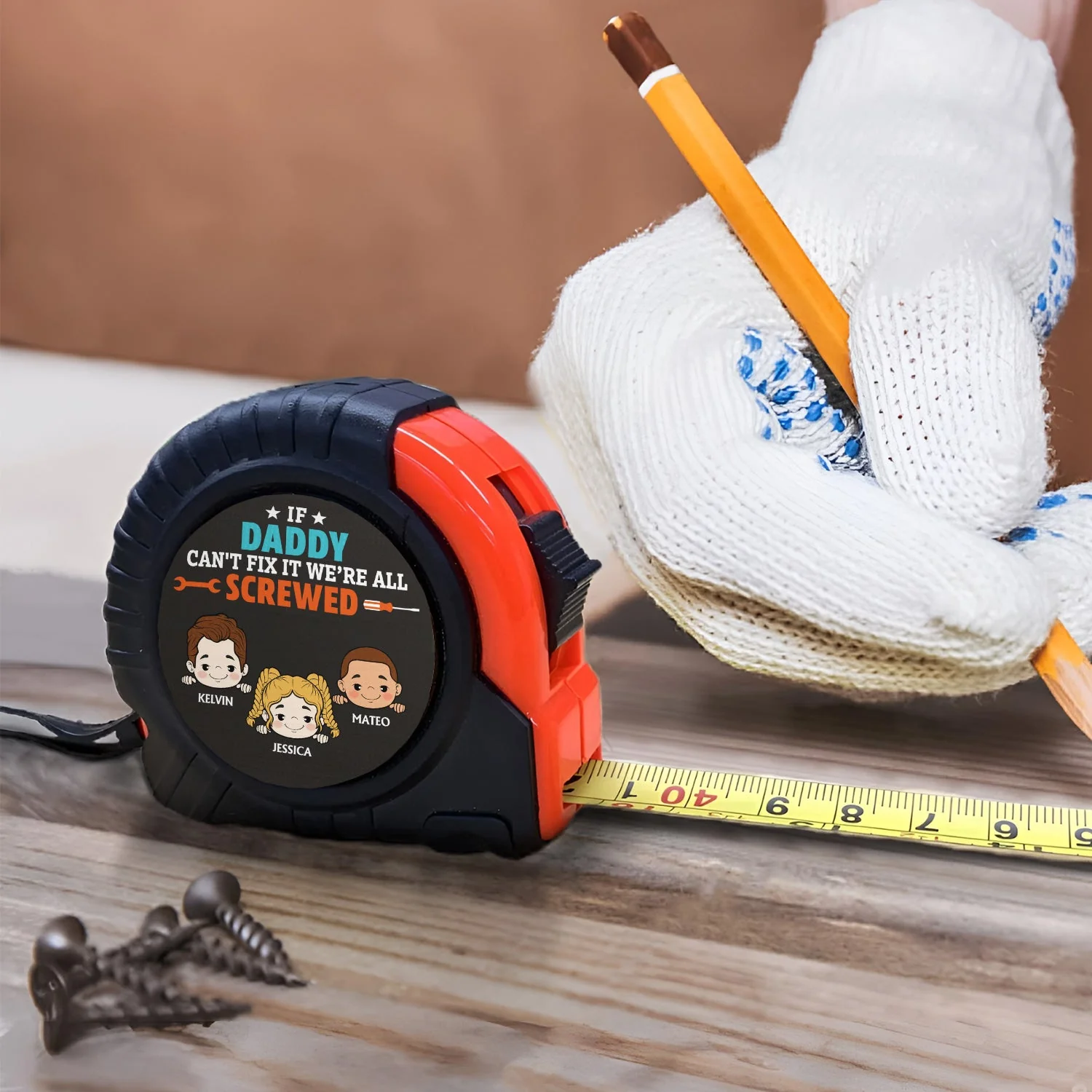 If Papa Can't Fixed It We're All Screwed - Funny Gift For Grandpa, Dad, Father - Personalized Tape Measure - Image 4