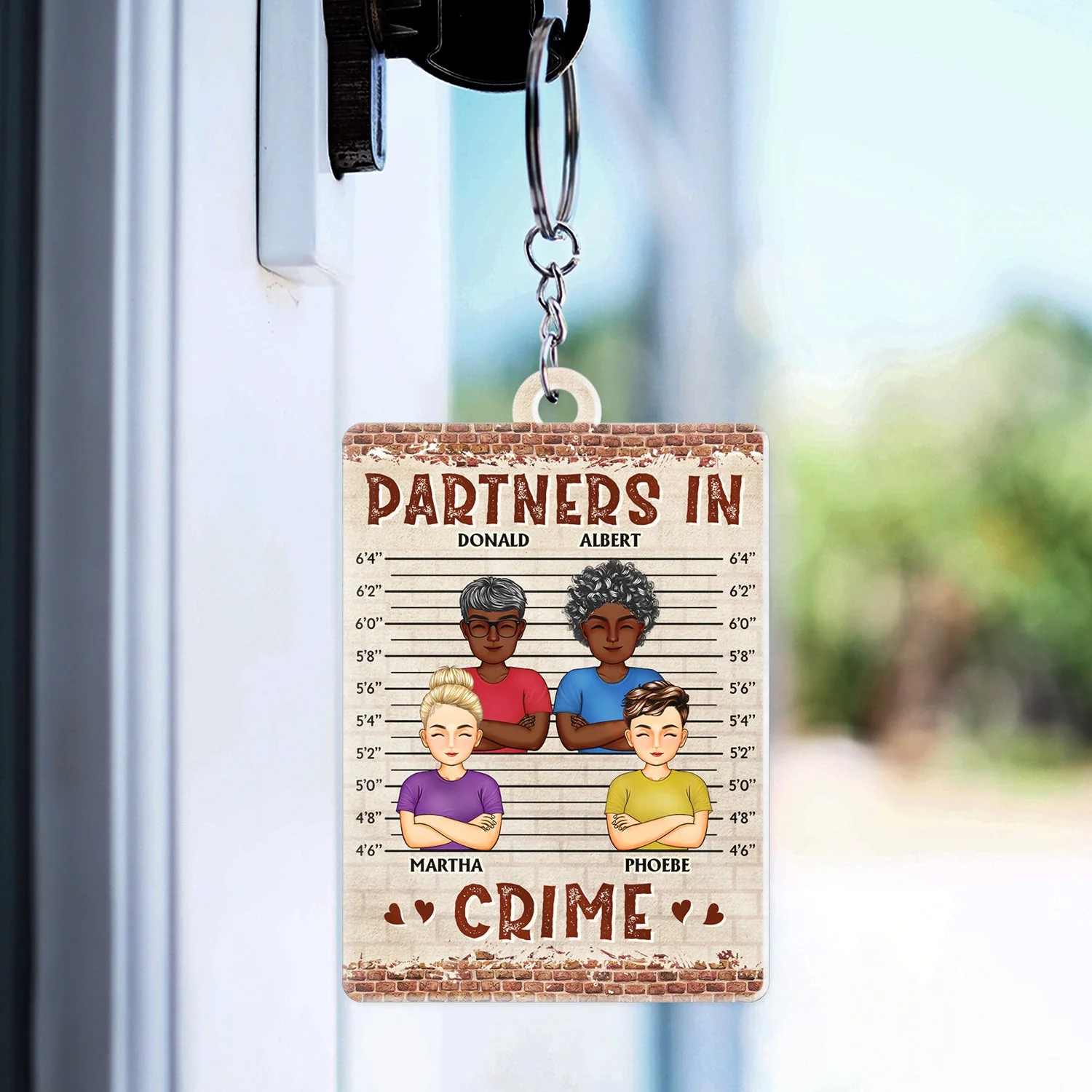 If We Get Caught Partners In Crime - Birthday Gifts For Best Friends, BFF, Brothers, Siblings, Colleagues - Personalized Custom Acrylic Keychain - Image 3
